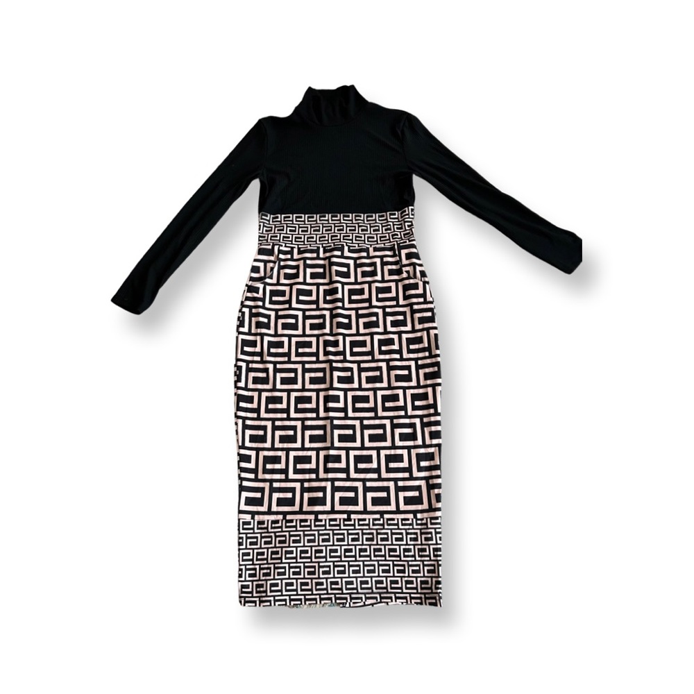 Geo Turtleneck Dress - Picture 2 of 3